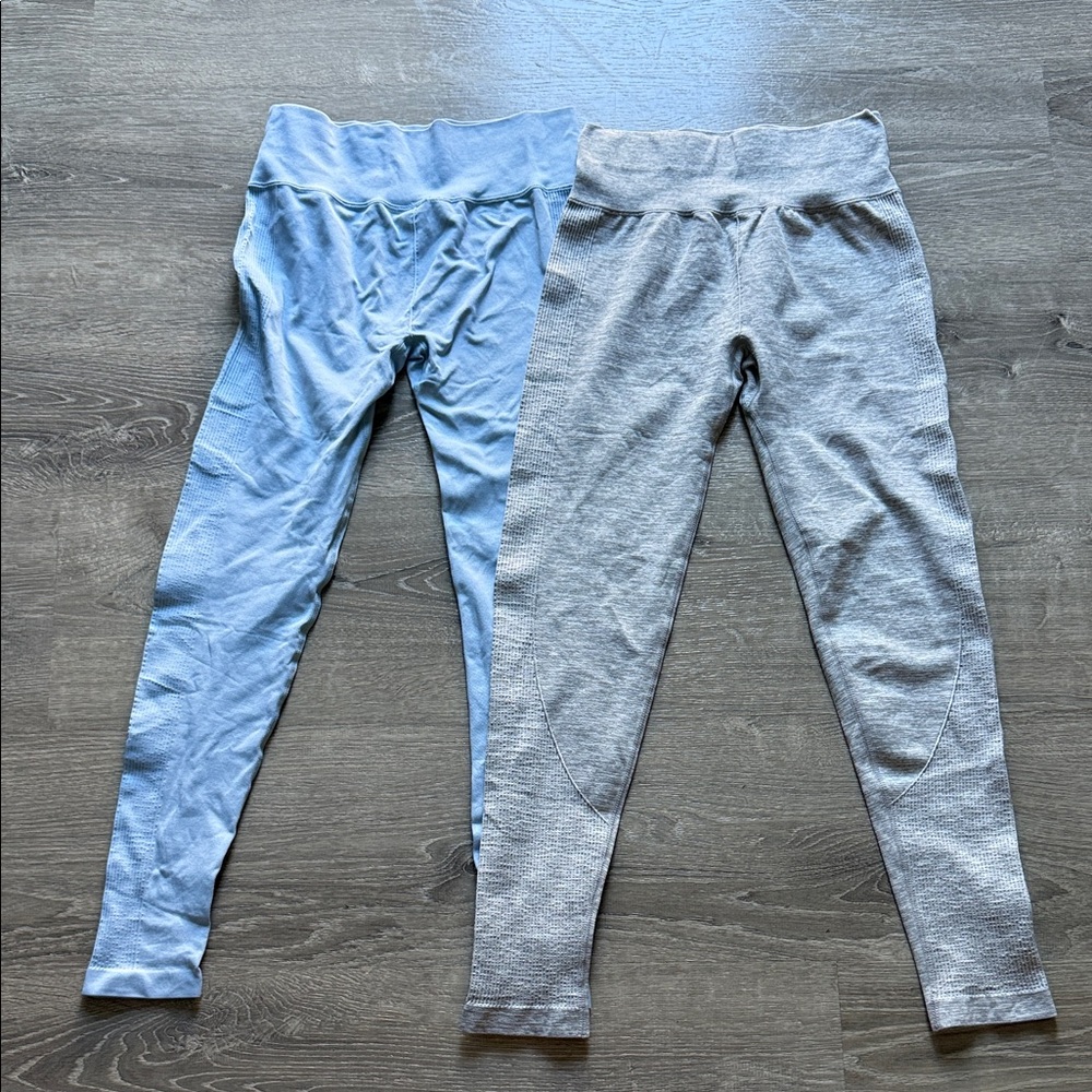 Women’s Seamless Active Leggings - Blue and Gray